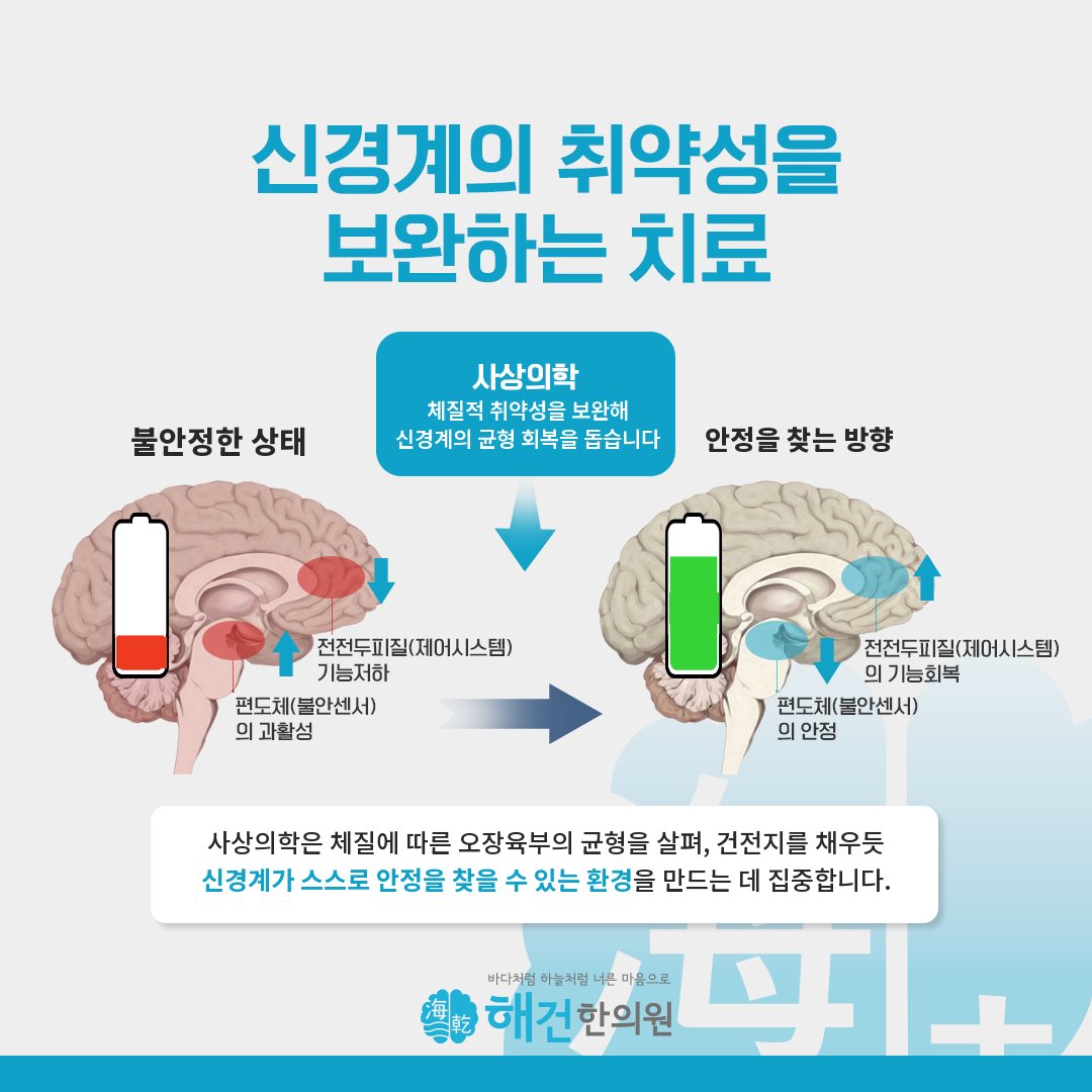 신경계의 취약성을 보완하는 치료 설명 그림